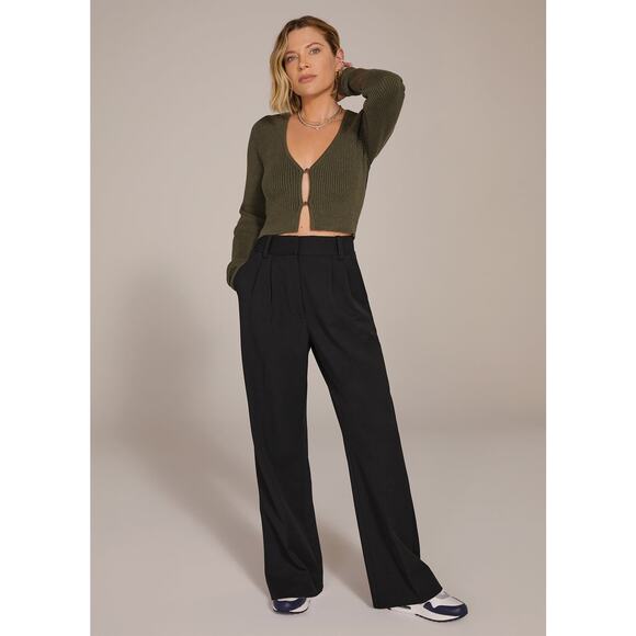 Favorite Daughter the favorite black wide-leg pants shorties size 18 - Picture 1 of 7
